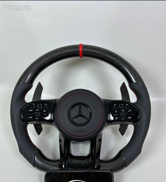 Volant Mercedes Benz / Carbone Forgé rouge